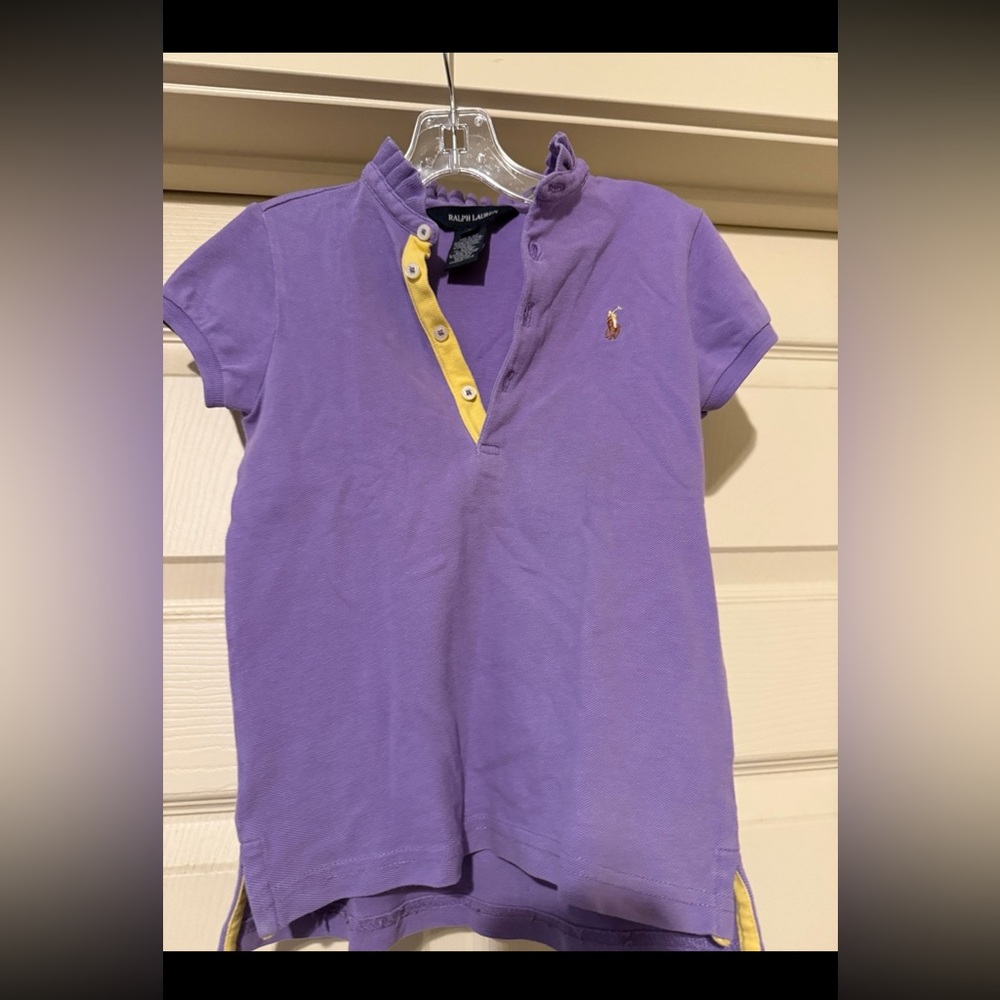 RALPH LAUREN Girls Polo Shirt Cotton Size 5-6 Years